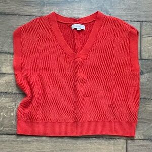 LOFT•V-Neck Red Sweater Vest